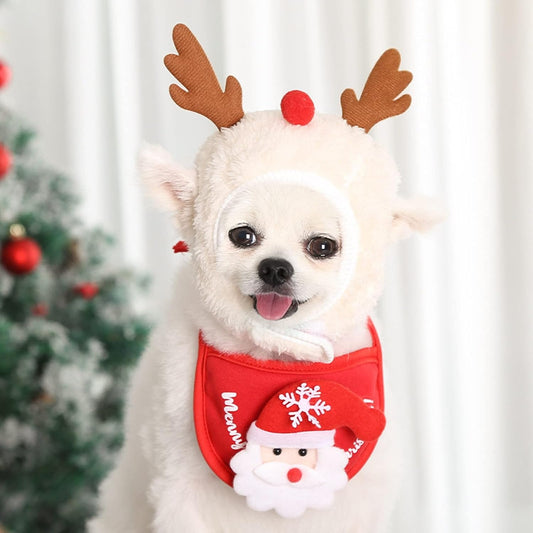 AWOCAN 2PCS Christmas Adjustable Pet Christmas Costume