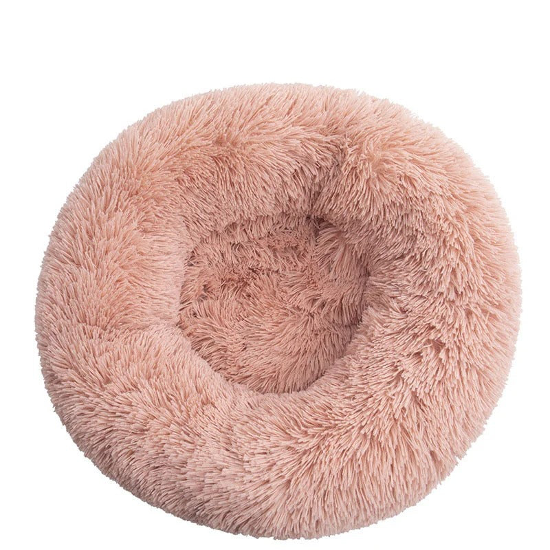 Round Long Plush Pet Beds